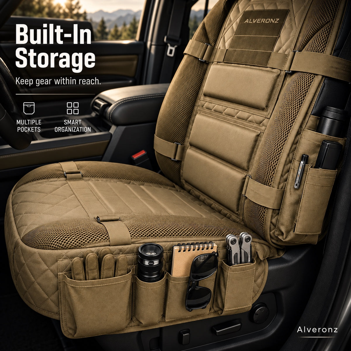 Alveronz-Tactical MOLLE Car Seat Cover Organizer