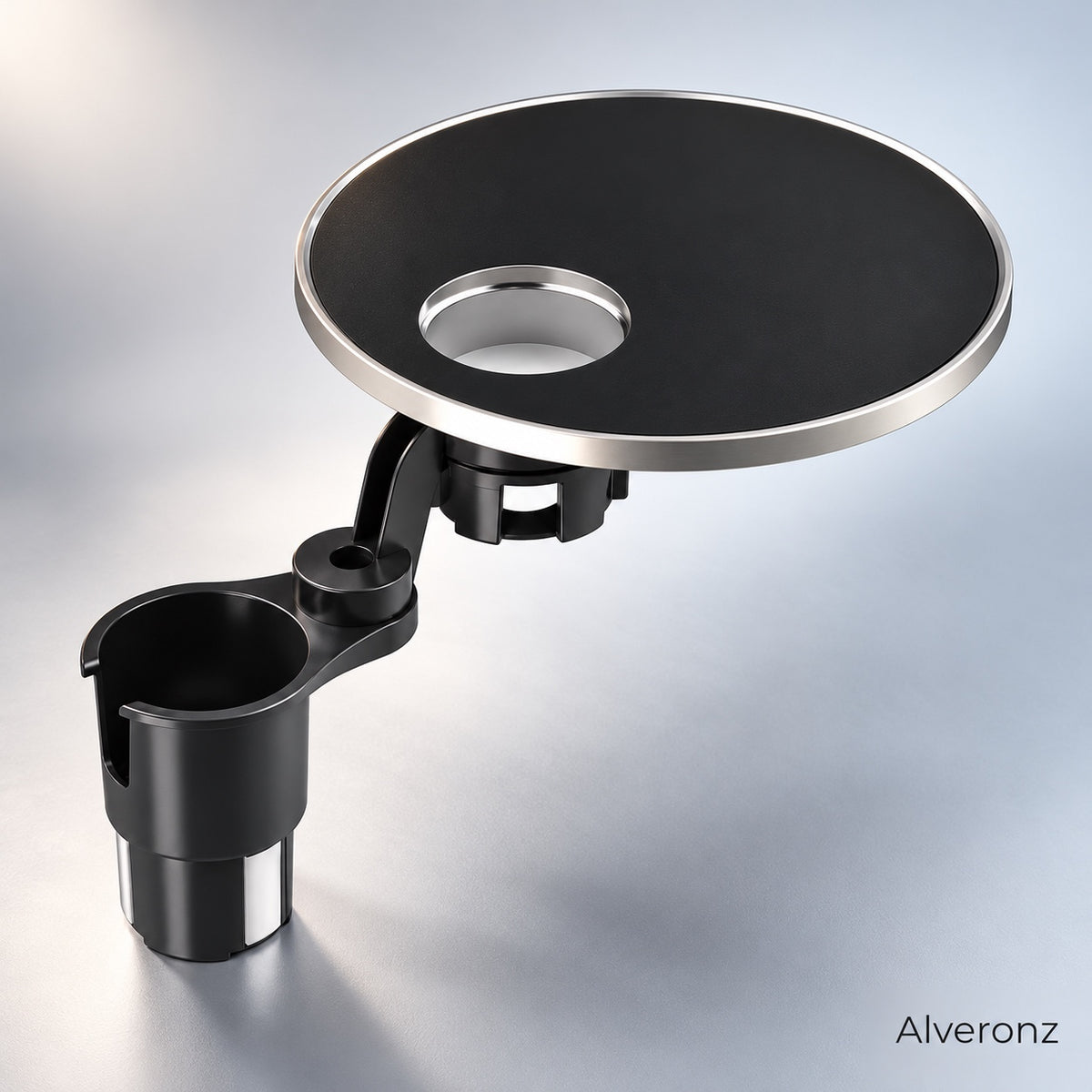 Alveronz-🚗 360° Swivel Car Cup Holder Tray – Adjustable Food & Drink Table