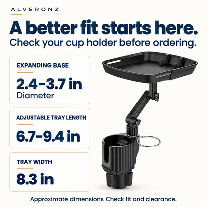 Universal 360° Swivel Car Cup Holder Tray