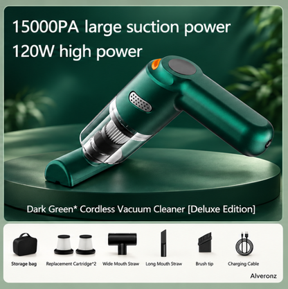 ALVERONZ - Cordless car vacuum – 15000Pa suction, lightweight, long battery life!
