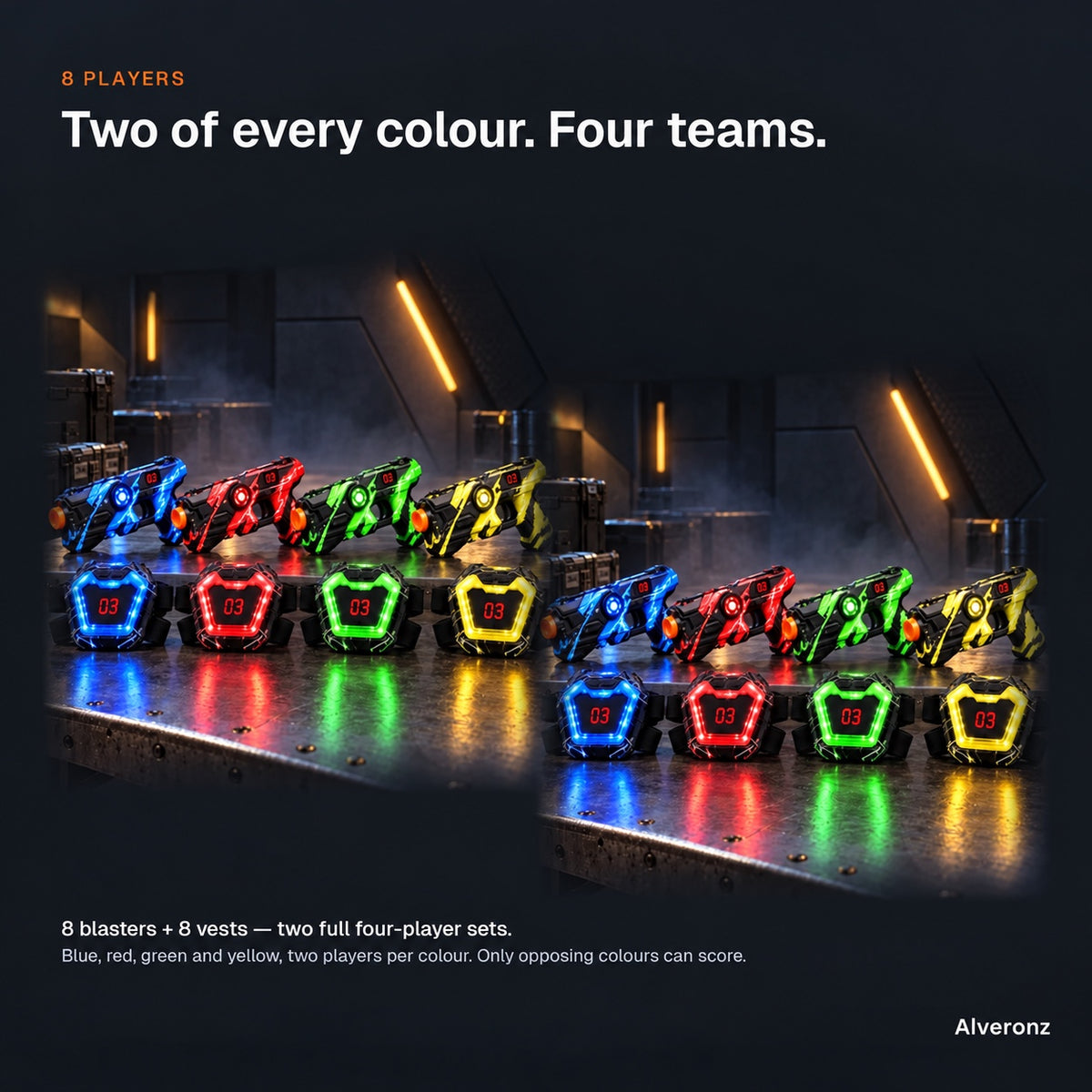 4-Player Laser Tag Set – Rechargeable Indoor Battle Game for Kids & Family