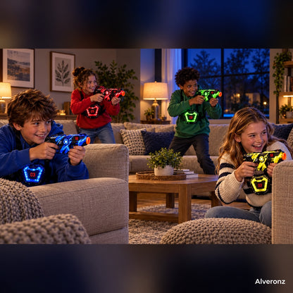 4-Player Laser Tag Set – Rechargeable Indoor Battle Game for Kids & Family