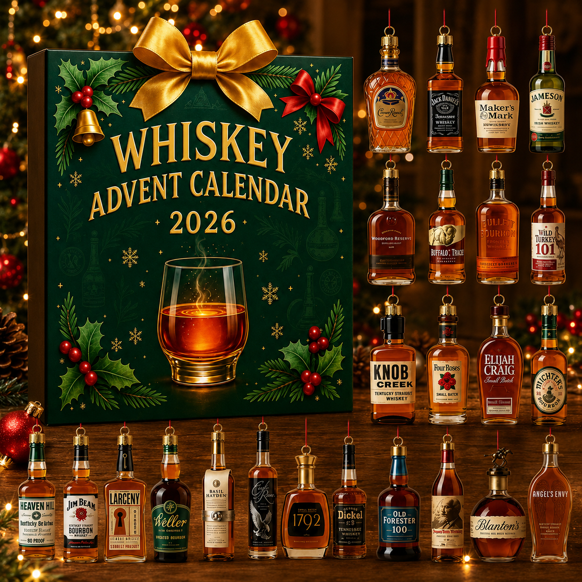 Whiskey style decorative acrylic advent calendar