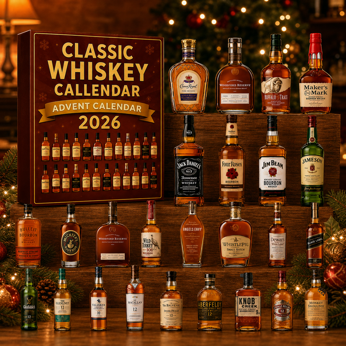 Classic Whiskey style decorative advent calendar