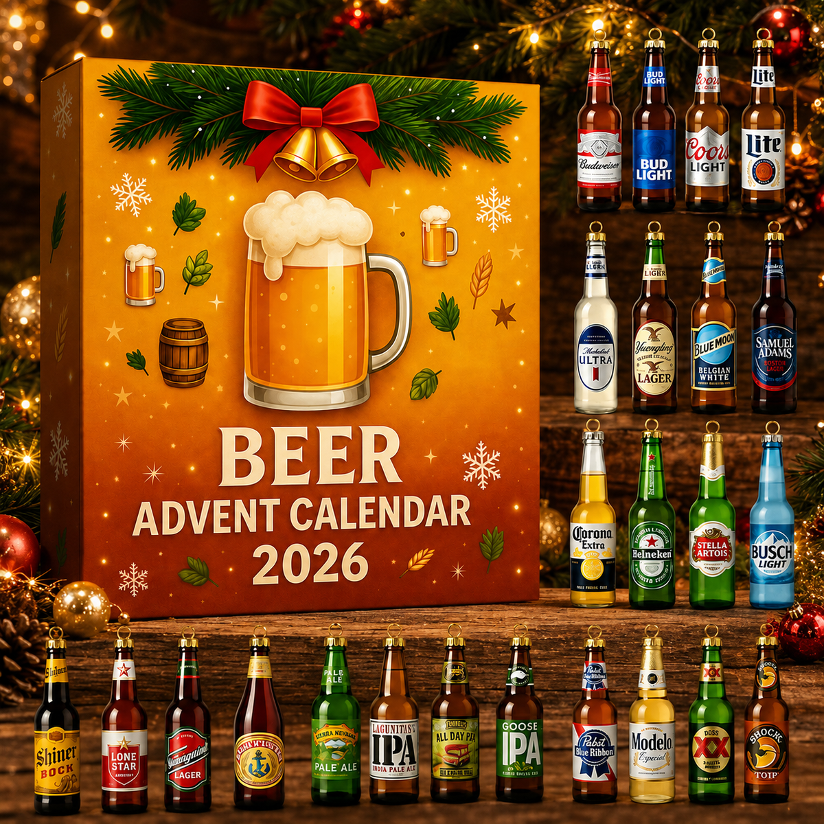 Beer style decorative acrylic advent calendar