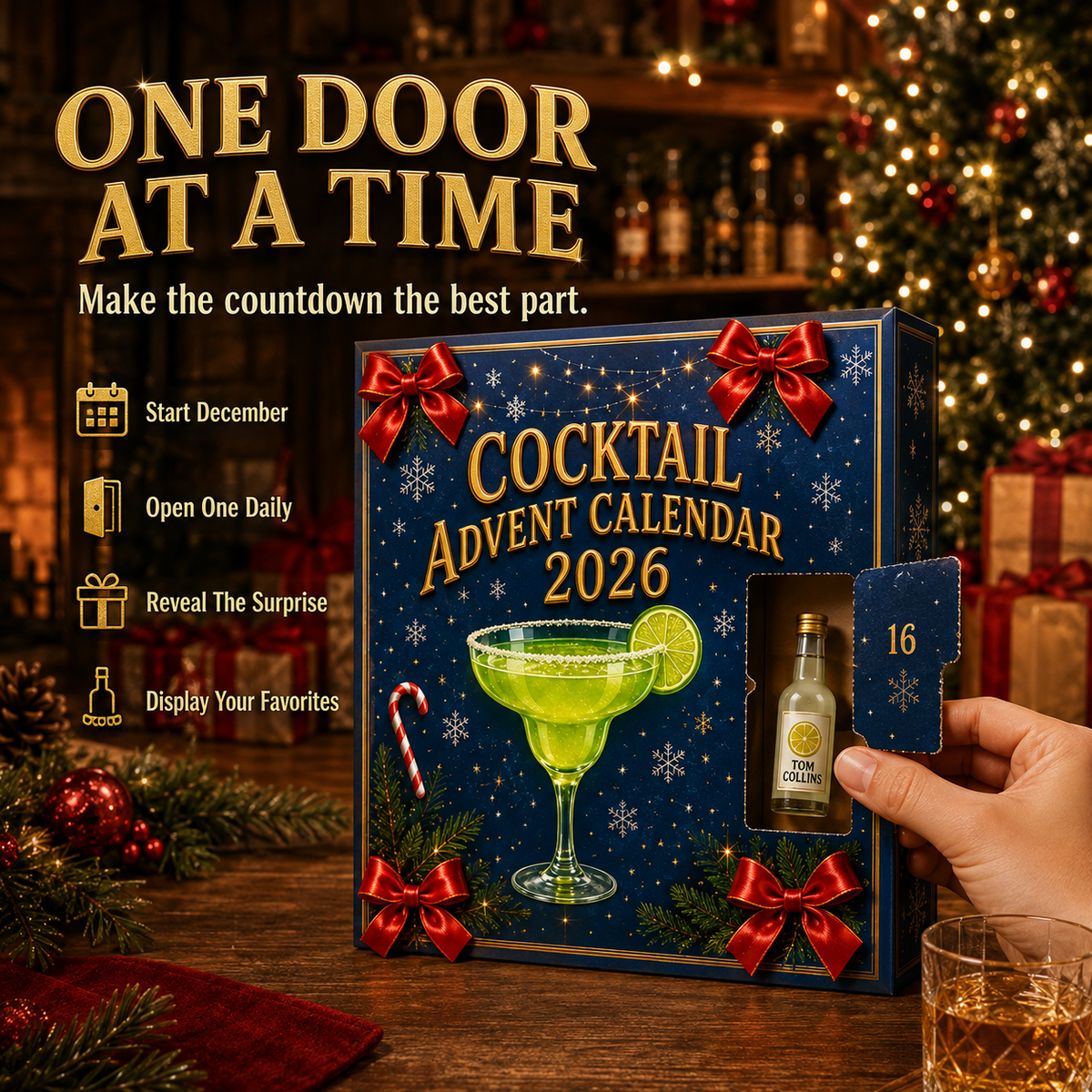 Cocktail style decorative acrylic advent calendar