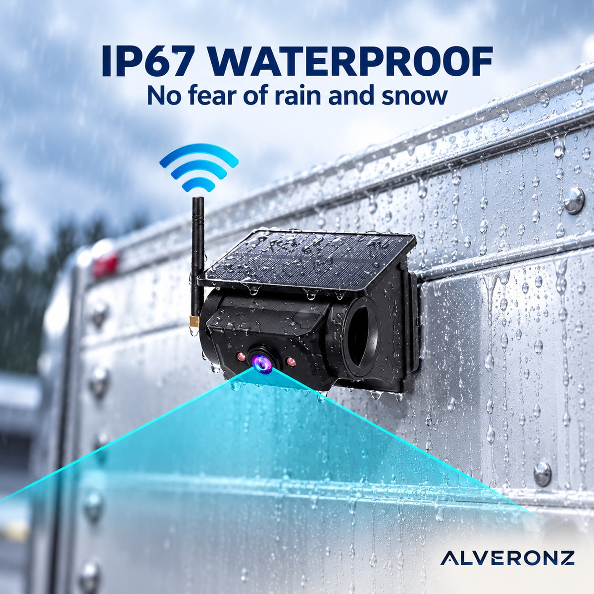 Alveronz-Magnetic Solar Wireless Backup Camera