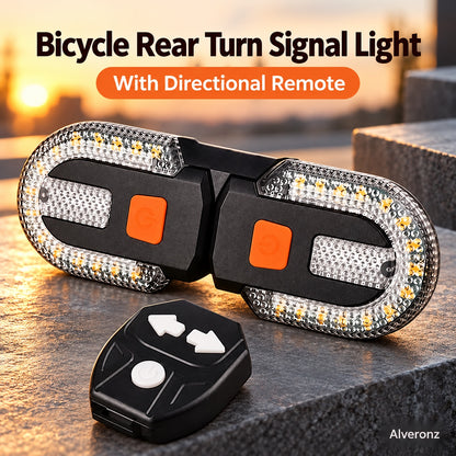 Alveronz-Bicycle Rear Turn Signal Light with Directional Remote