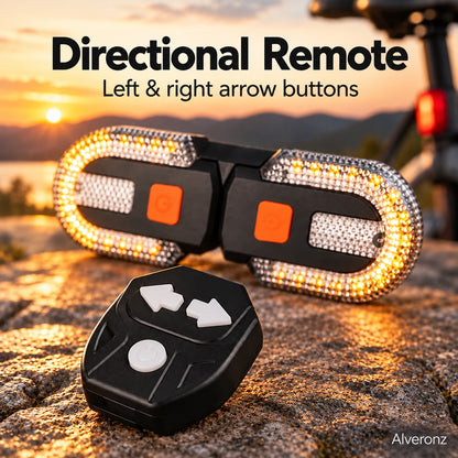 Alveronz-Bicycle Rear Turn Signal Light with Directional Remote