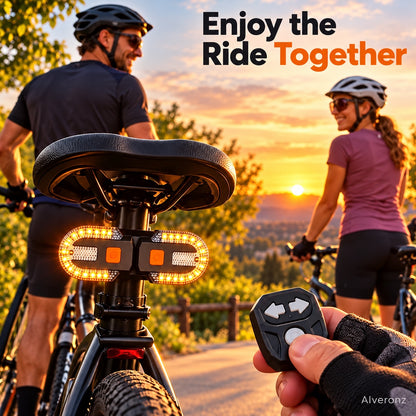 Alveronz-Bicycle Rear Turn Signal Light with Directional Remote