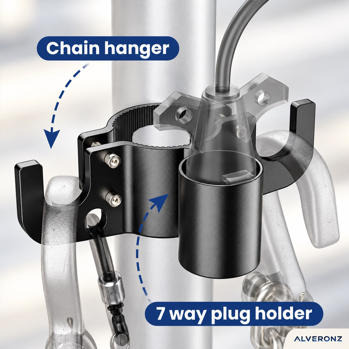 Alveronz-Aluminum Trailer Towing Chain Organizer