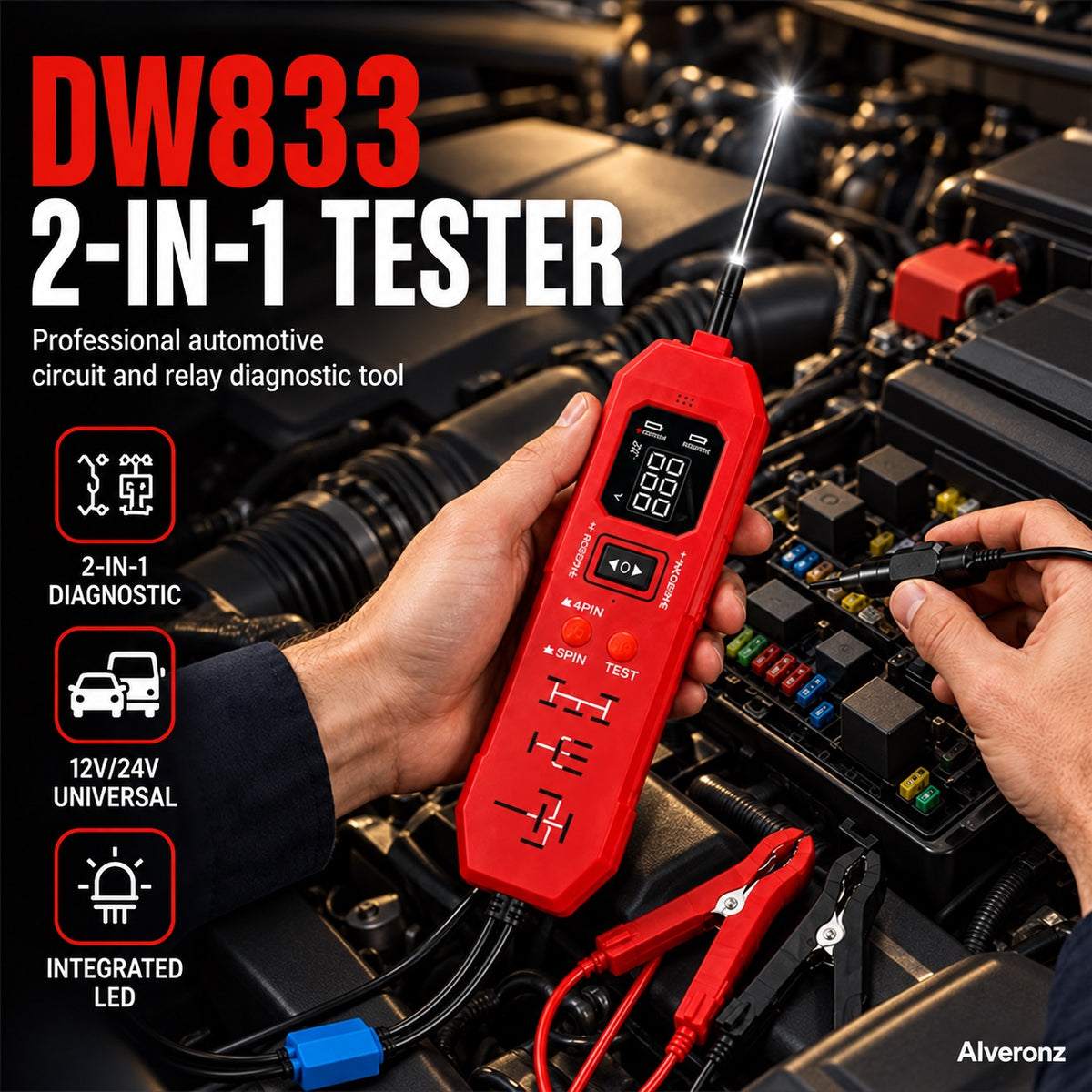 ALEVRONZ-Automotive Circuit Tester with Digital Display