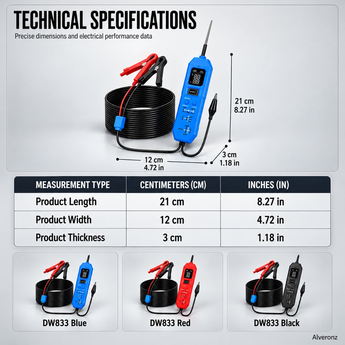 ALEVRONZ-Automotive Circuit Tester with Digital Display