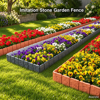 Alveronz-Imitation Stone Garden Fence - DIY Garden Edging Border