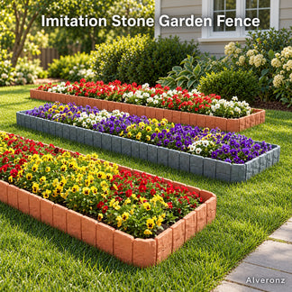 Alveronz-Imitation Stone Garden Fence - DIY Garden Edging Border