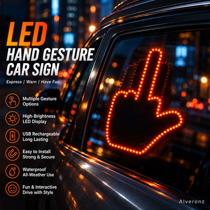 Alveronz-LED Car Finger Sign