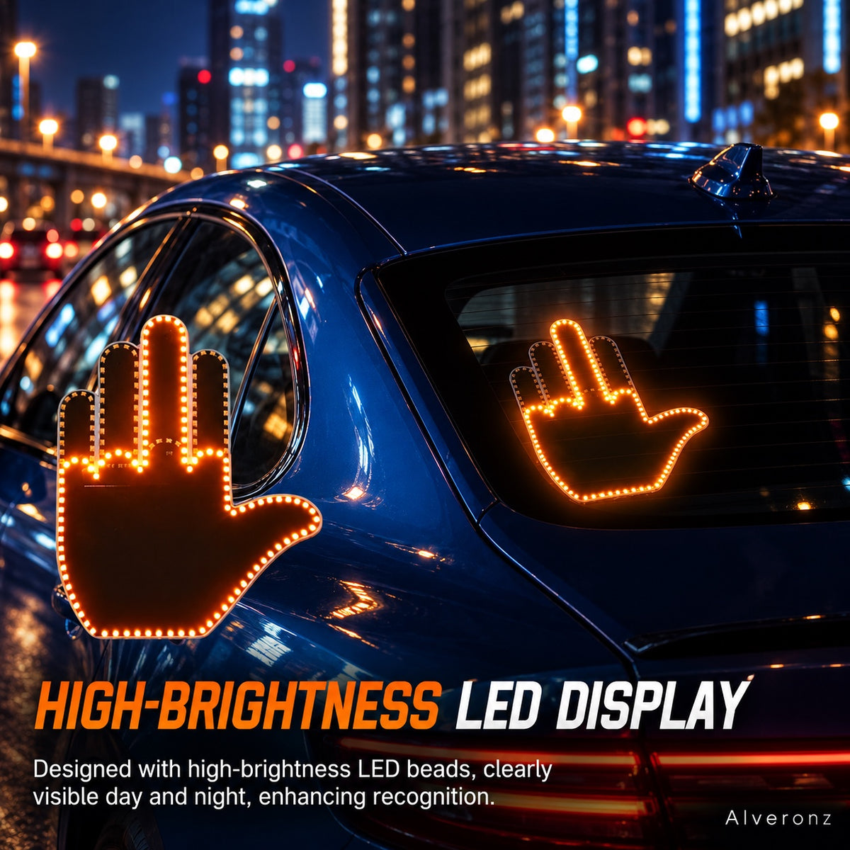 Alveronz-LED Car Finger Sign