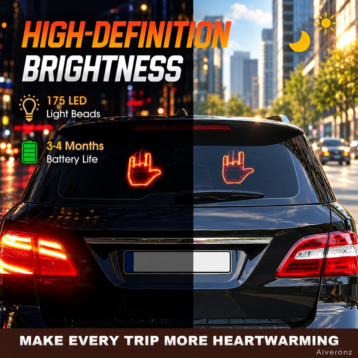 Alveronz-LED Car Finger Sign