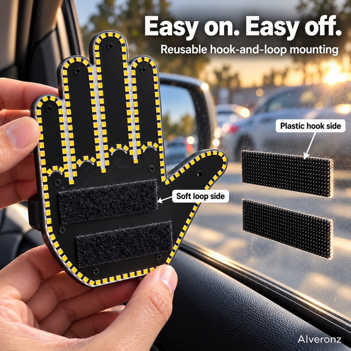 Alveronz-LED Car Finger Sign