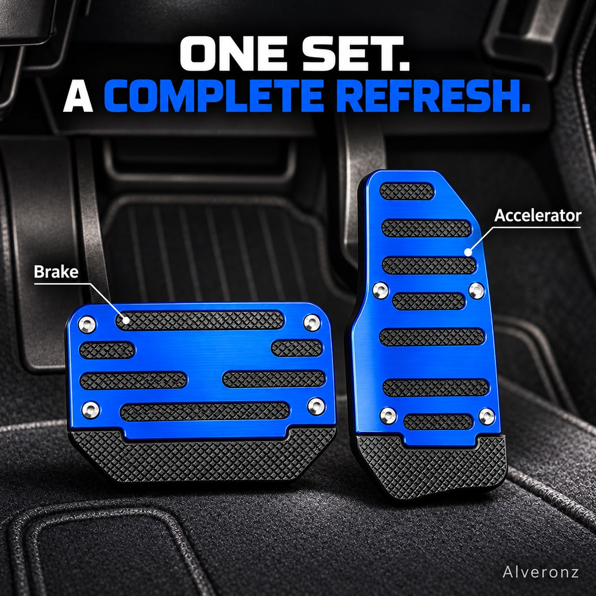 Alveronz-2PCS NonSlip Universal Automatic Foot Brake Gas Cover Pad Pedal Accessories Car