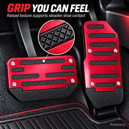 Alveronz-2PCS NonSlip Universal Automatic Foot Brake Gas Cover Pad Pedal Accessories Car