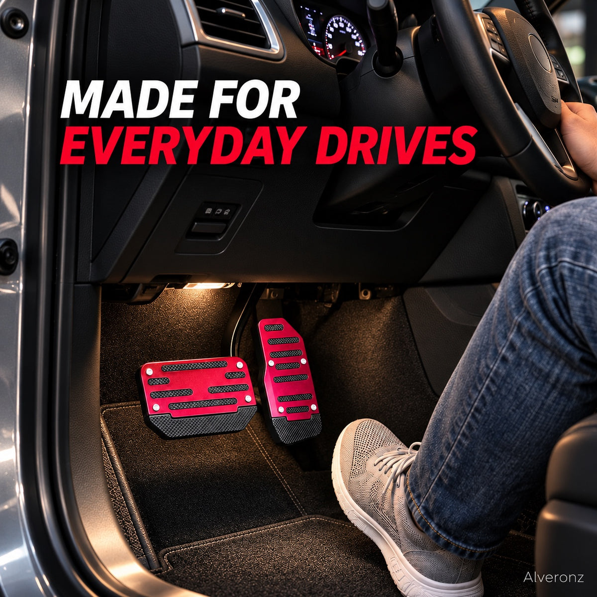 Alveronz-2PCS NonSlip Universal Automatic Foot Brake Gas Cover Pad Pedal Accessories Car