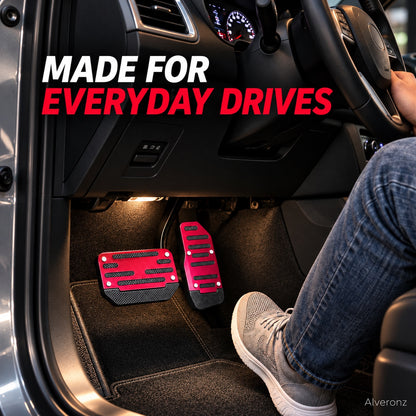 Alveronz-2PCS NonSlip Universal Automatic Foot Brake Gas Cover Pad Pedal Accessories Car