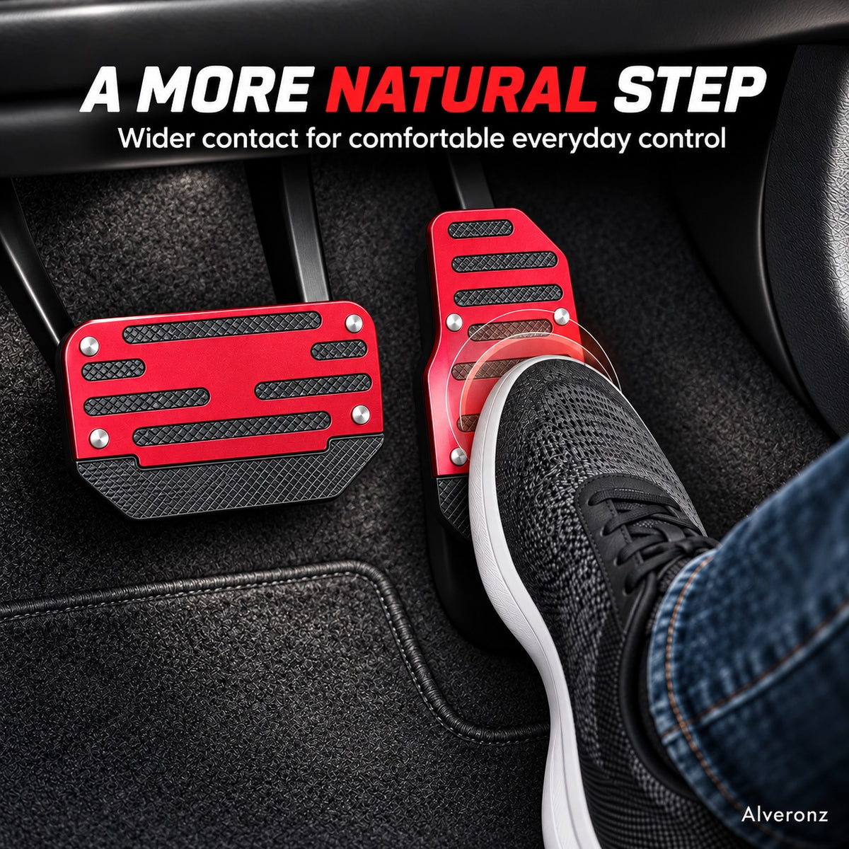 Alveronz-2PCS NonSlip Universal Automatic Foot Brake Gas Cover Pad Pedal Accessories Car