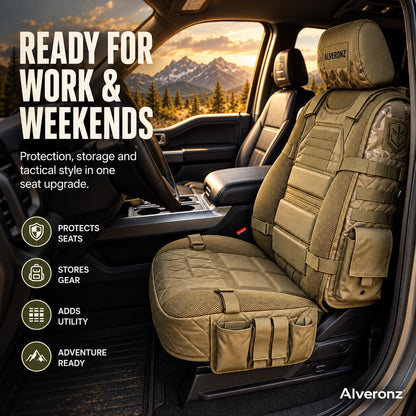 Alveronz-Tactical MOLLE Car Seat Cover Organizer