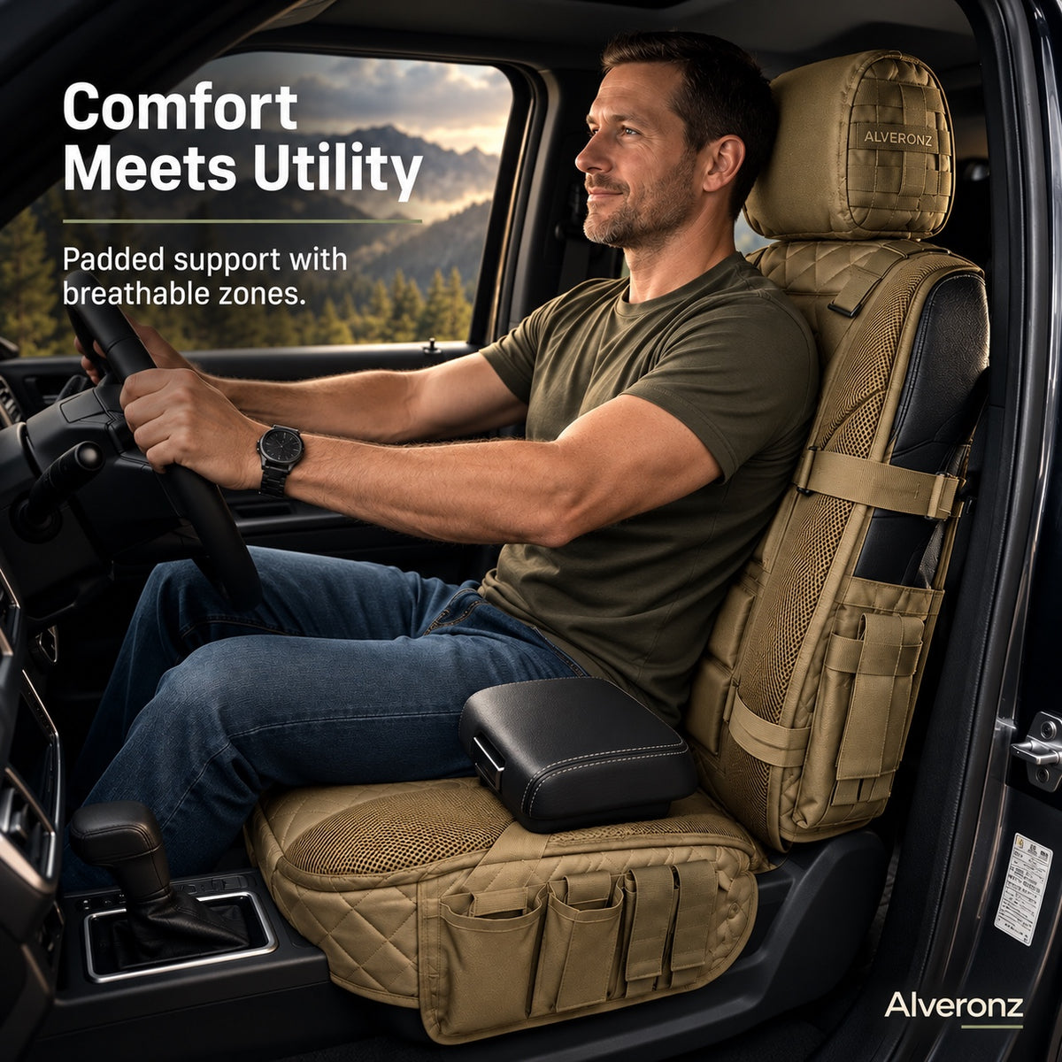 Alveronz-Tactical MOLLE Car Seat Cover Organizer