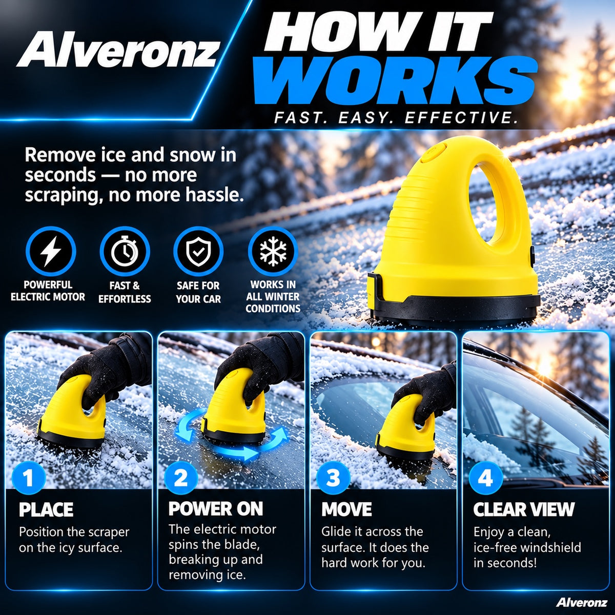 Alveronz-ClearFrost Electric Ice Scraper
