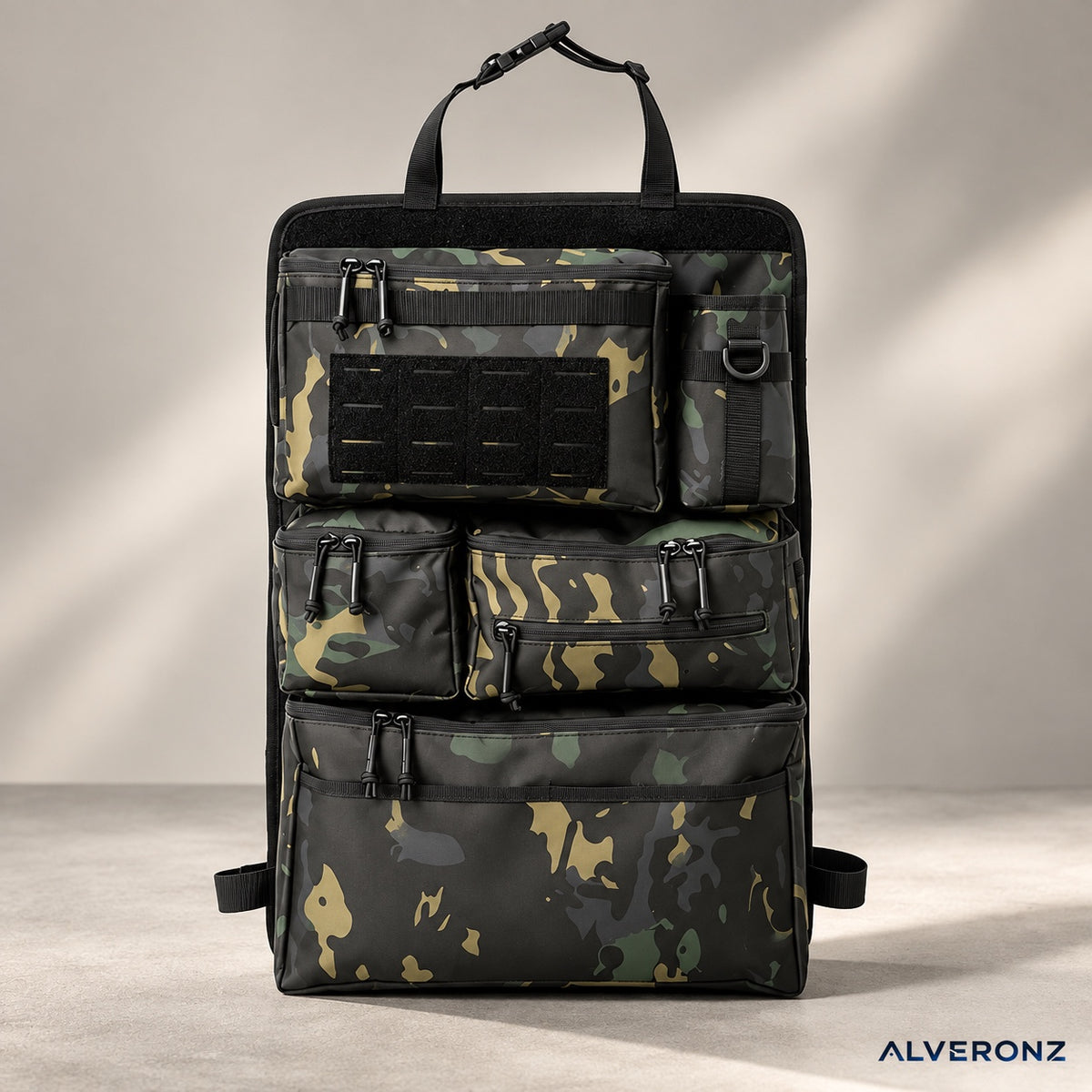 Alveronz-Heavy-Duty Tactical-Style Seat-Back Organizer | MOLLE Webbing for Modular Gear Expansion