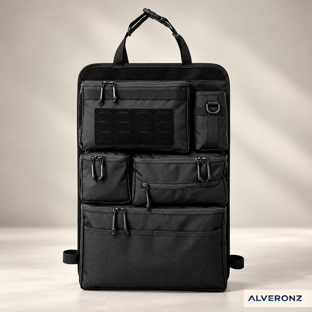 Alveronz-Heavy-Duty Tactical-Style Seat-Back Organizer | MOLLE Webbing for Modular Gear Expansion