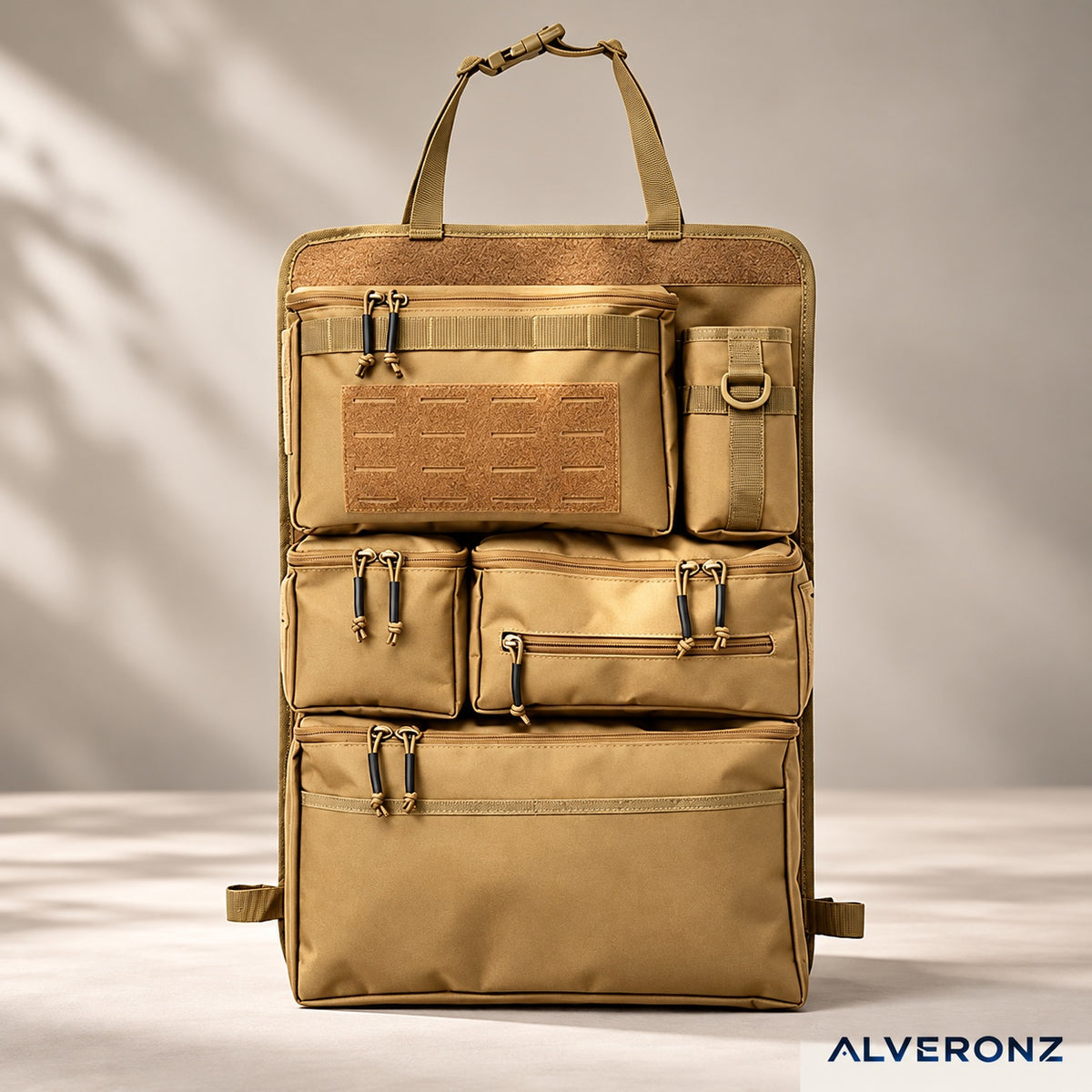 Alveronz-Heavy-Duty Tactical-Style Seat-Back Organizer | MOLLE Webbing for Modular Gear Expansion