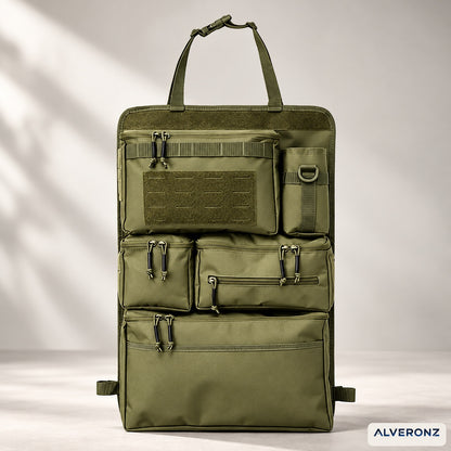 Alveronz-Heavy-Duty Tactical-Style Seat-Back Organizer | MOLLE Webbing for Modular Gear Expansion