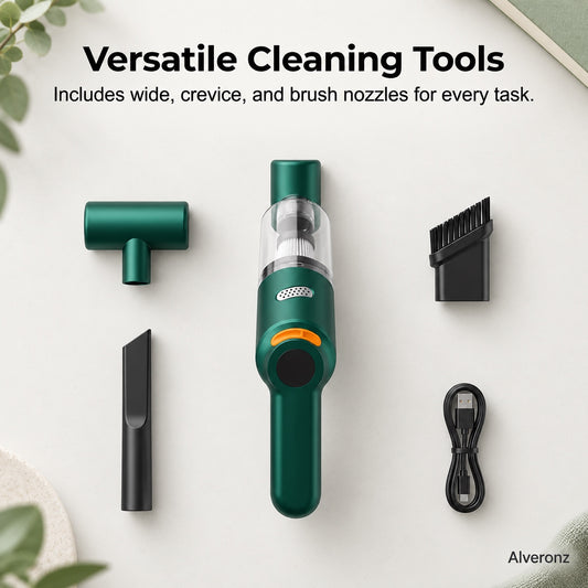 ALVERONZ - Cordless car vacuum – 15000Pa suction, lightweight, long battery life!